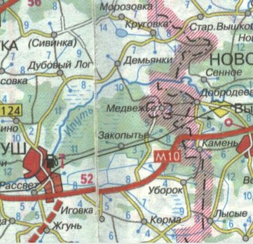 Карта Гомельской Области Чечерский Район